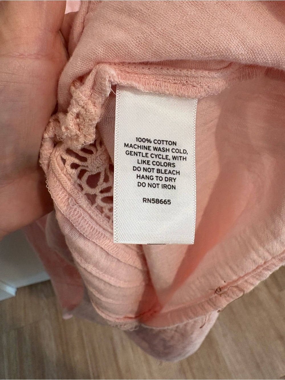 NWT Blush Pink Maxi Dress Puff Sleeve Boho Cottagecore Peasant Crochet Tie Waist - Picture 9 of 14